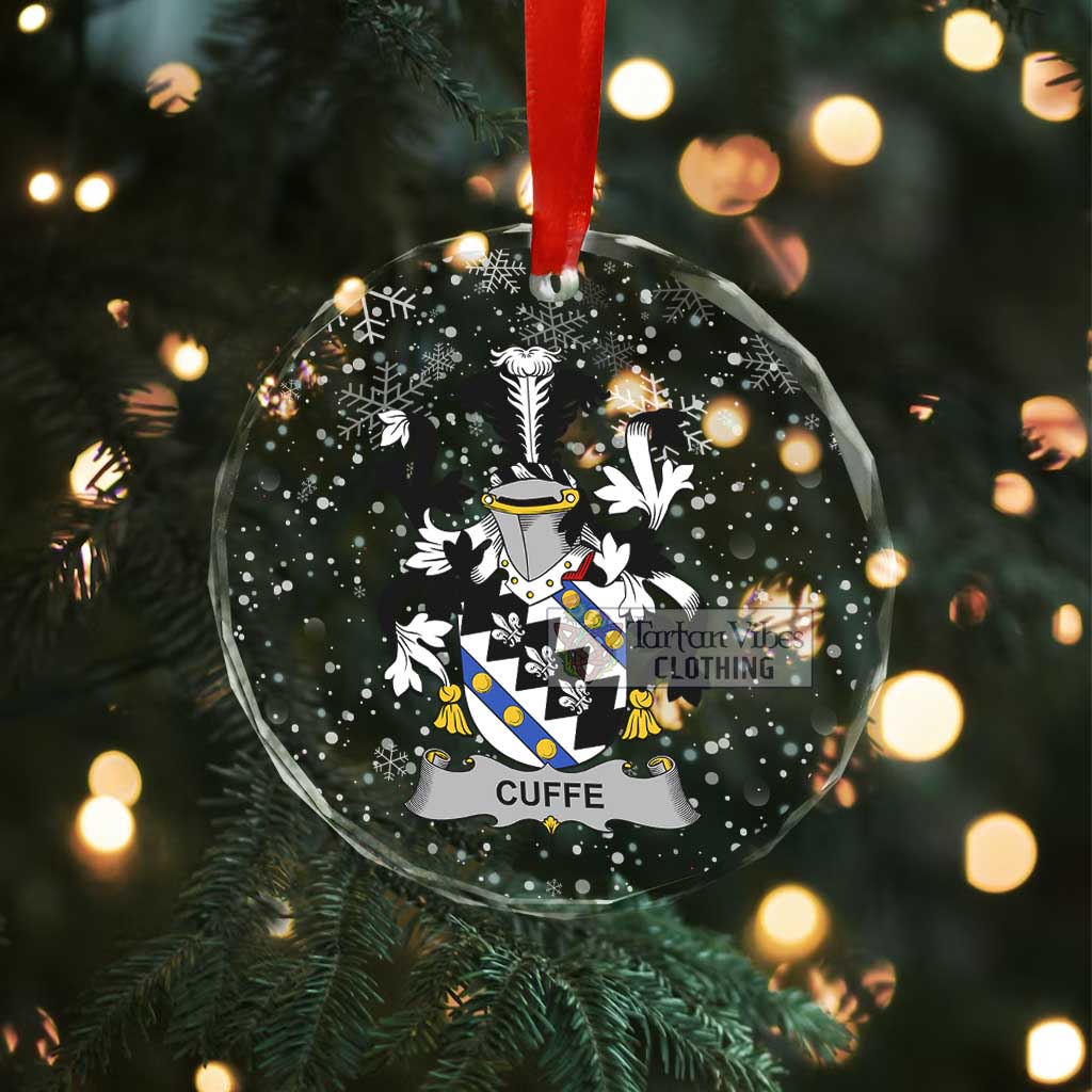 Cuffe Irish Clan Christmas Glass Ornament with Coat of Arms - 2D-tartanvibesclothing