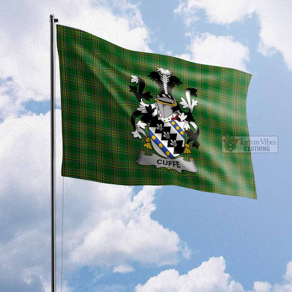 Tartan Vibes Clothing Cuffe Irish Clan Flag with Coat of Arms