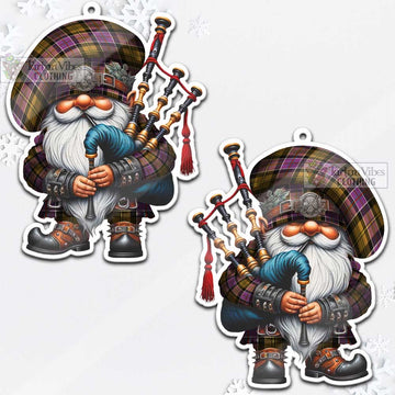 Culloden Tartan Bagpiper Gnome Christmas Ornament