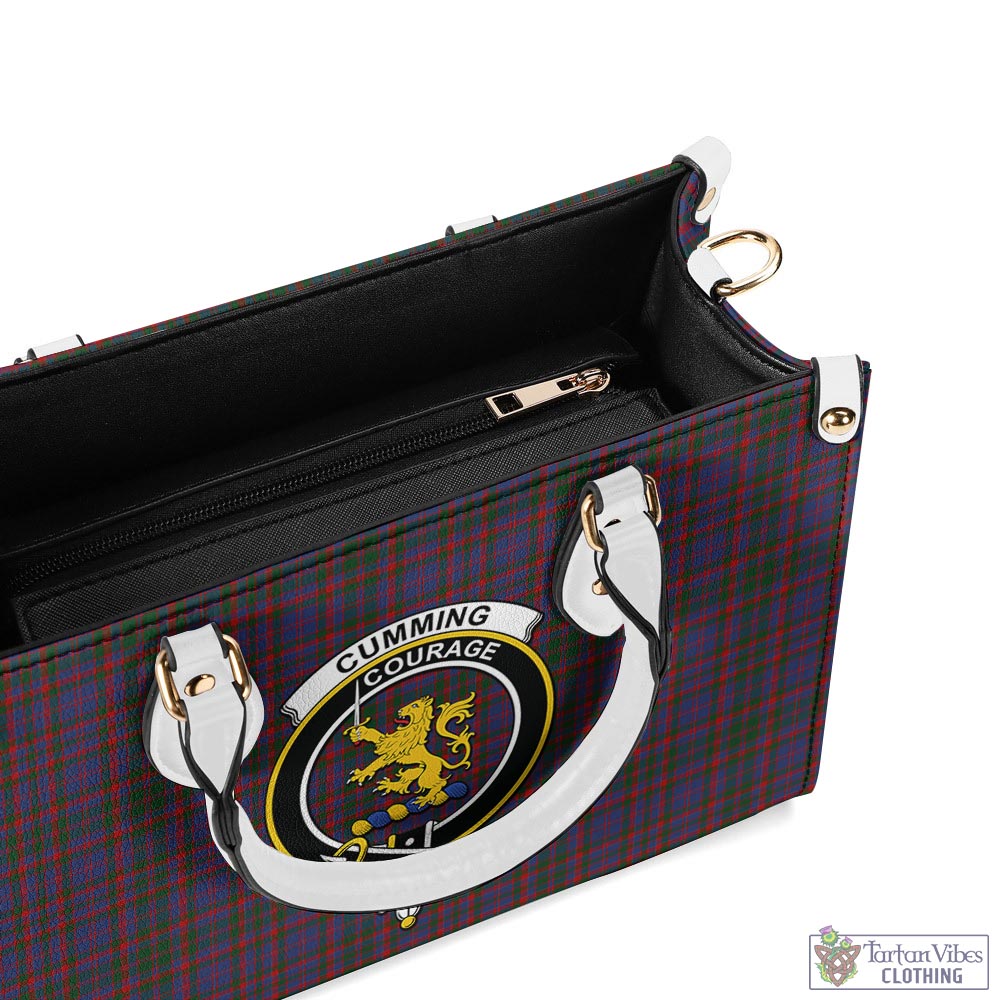 Tartan Vibes Clothing Cumming Tartan Luxury Leather Handbags with Family Crest