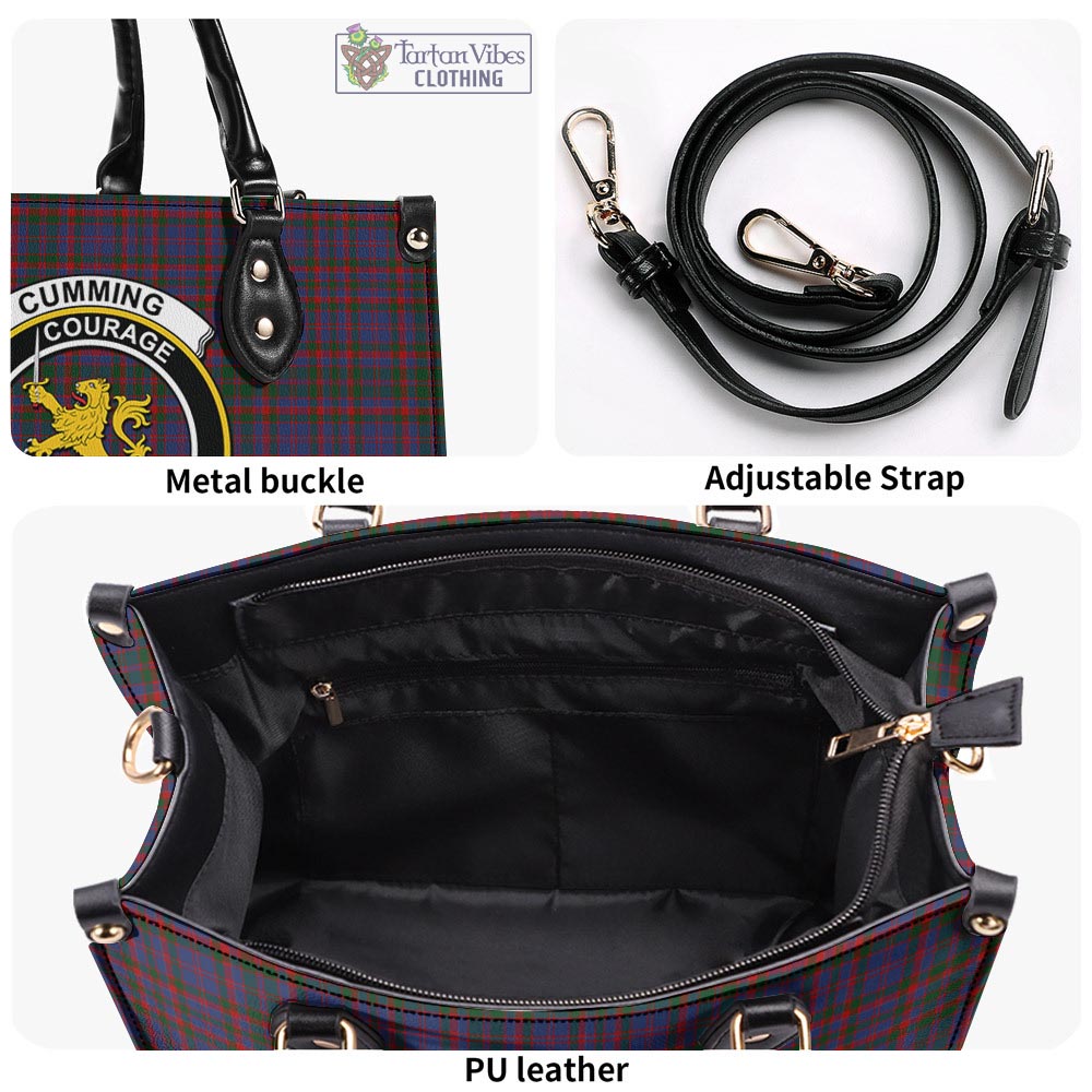 Tartan Vibes Clothing Cumming Tartan Luxury Leather Handbags with Family Crest