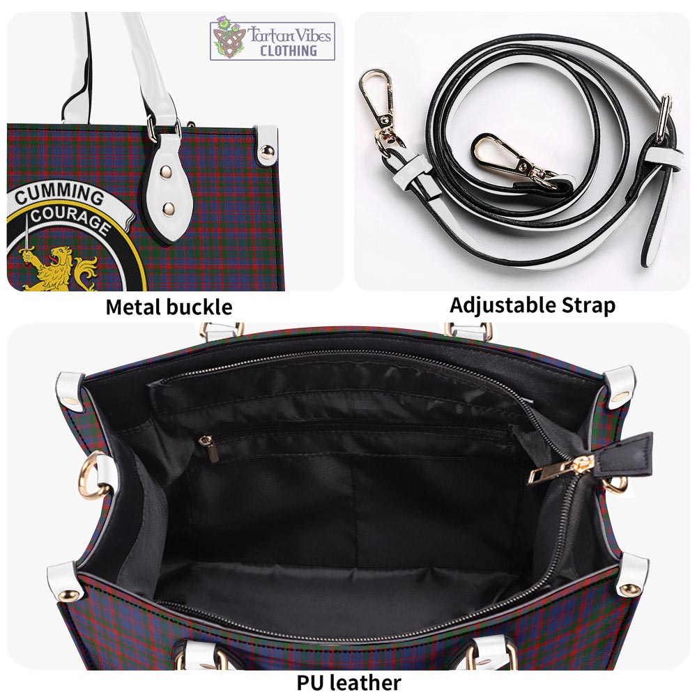 Tartan Vibes Clothing Cumming Tartan Luxury Leather Handbags with Family Crest