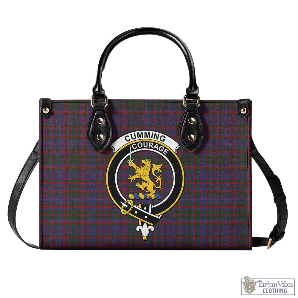 Tartan Vibes Clothing Cumming Tartan Luxury Leather Handbags with Family Crest