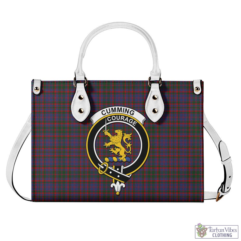 Tartan Vibes Clothing Cumming Tartan Luxury Leather Handbags with Family Crest