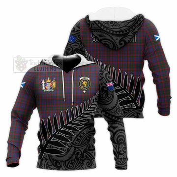 Cumming Crest Tartan Knitted Hoodie with New Zealand Silver Fern Half Style