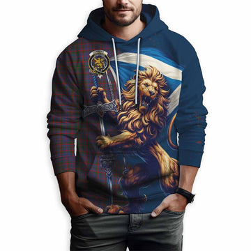 Cumming Tartan Family Crest Hoodie with Scottish Majestic Lion