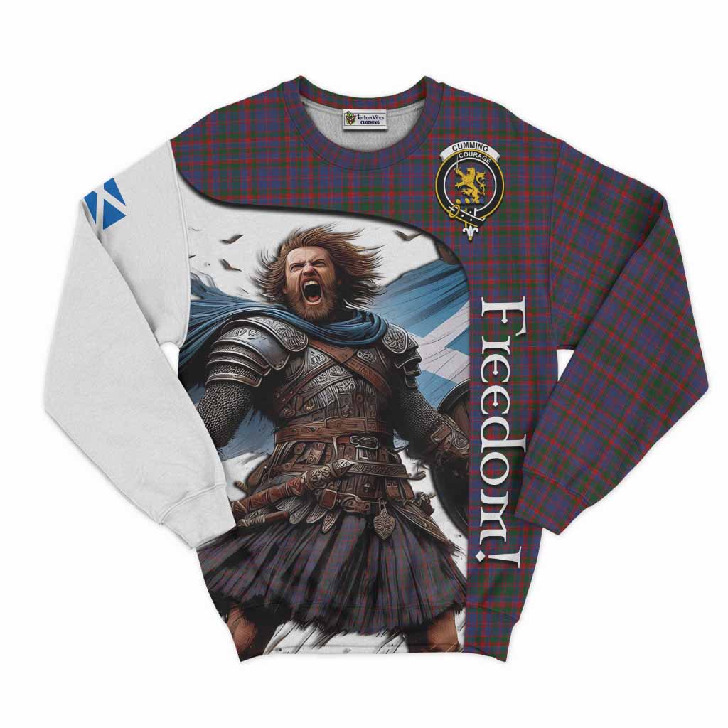 Tartan Vibes Clothing Cumming Crest Tartan Sweatshirt Inspired by the Freedom of Scottish Warrior