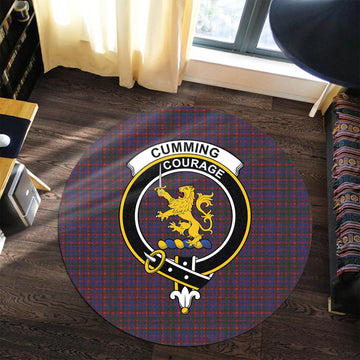 Cumming Tartan Round Rug with Family Crest