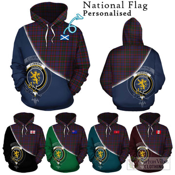 Cumming Tartan Hoodie with Personalised National Flag and Family Crest Half Style