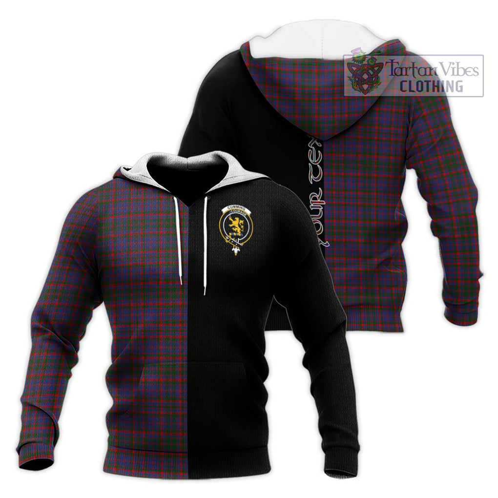 Cumming Tartan Knitted Hoodie with Family Crest and Half Of Me Style Unisex Knitted Pullover Hoodie - Tartanvibesclothing Shop