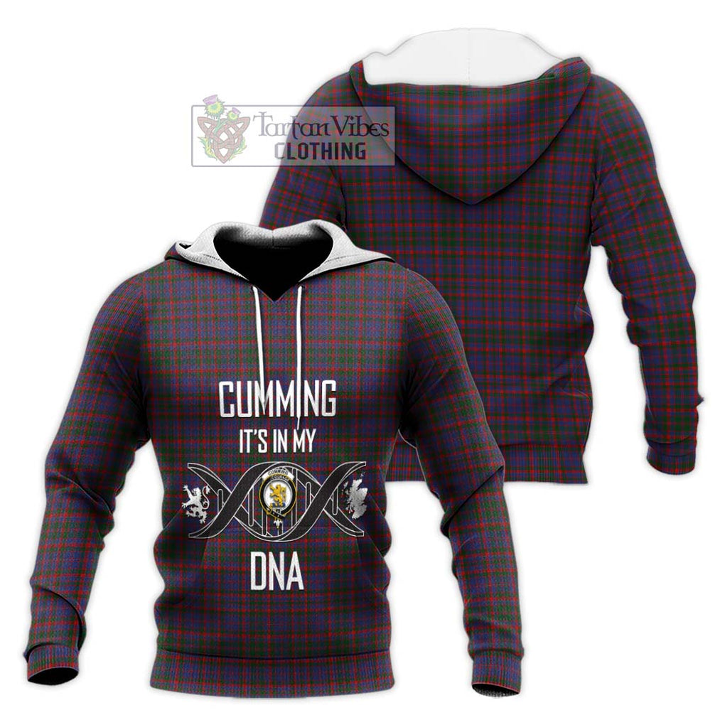 Cumming Tartan Knitted Hoodie with Family Crest DNA In Me Style Unisex Knitted Pullover Hoodie - Tartanvibesclothing Shop