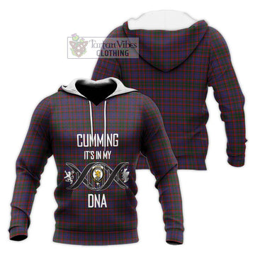 Cumming Tartan Knitted Hoodie with Family Crest DNA In Me Style