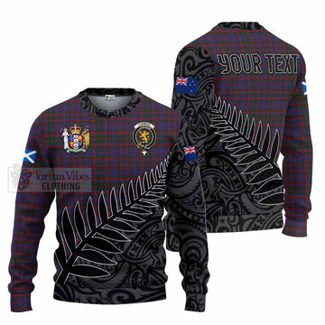 Cumming Crest Tartan Knitted Sweater with New Zealand Silver Fern Half Style