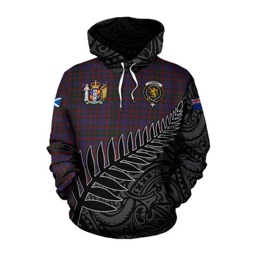 Cumming Crest Tartan Cotton Hoodie with New Zealand Silver Fern Half Style