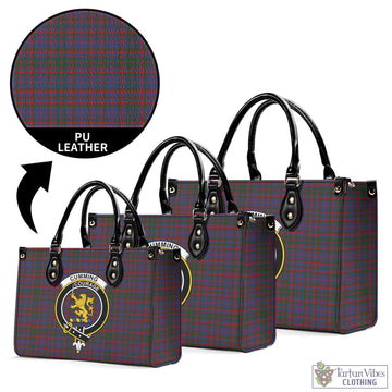 Cumming Tartan Luxury Leather Handbags with Family Crest