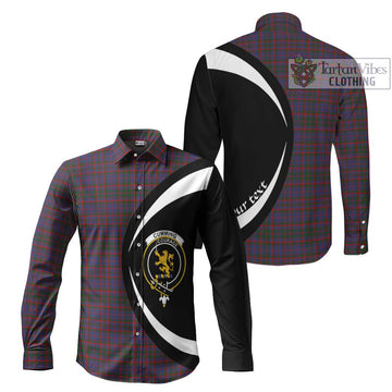 Cumming Tartan Long Sleeve Button Up with Family Crest Circle Style