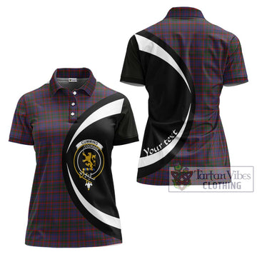 Cumming Tartan Women's Polo Shirt with Family Crest Circle Style