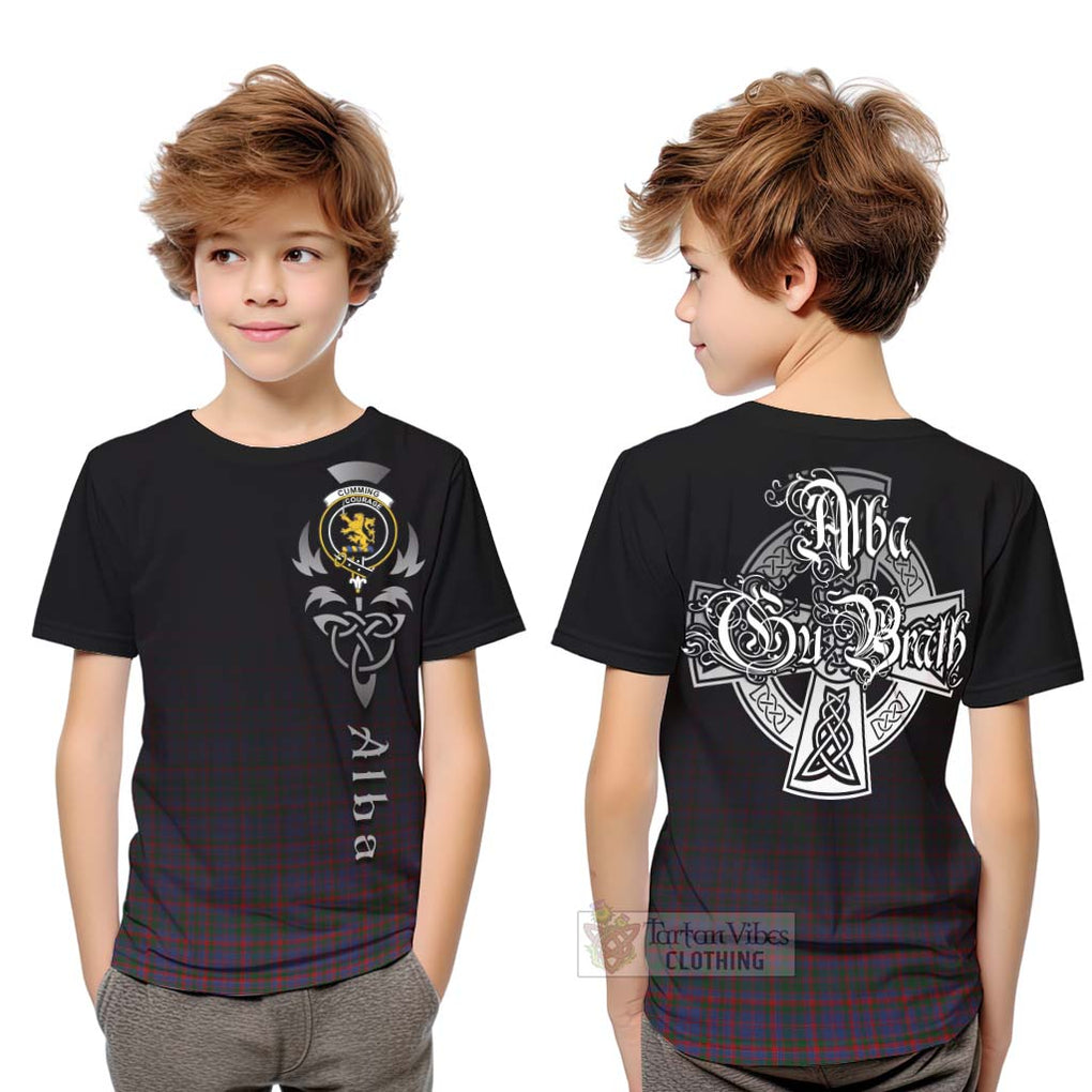 Tartan Vibes Clothing Cumming Tartan Kid T-Shirt Featuring Alba Gu Brath Family Crest Celtic Inspired