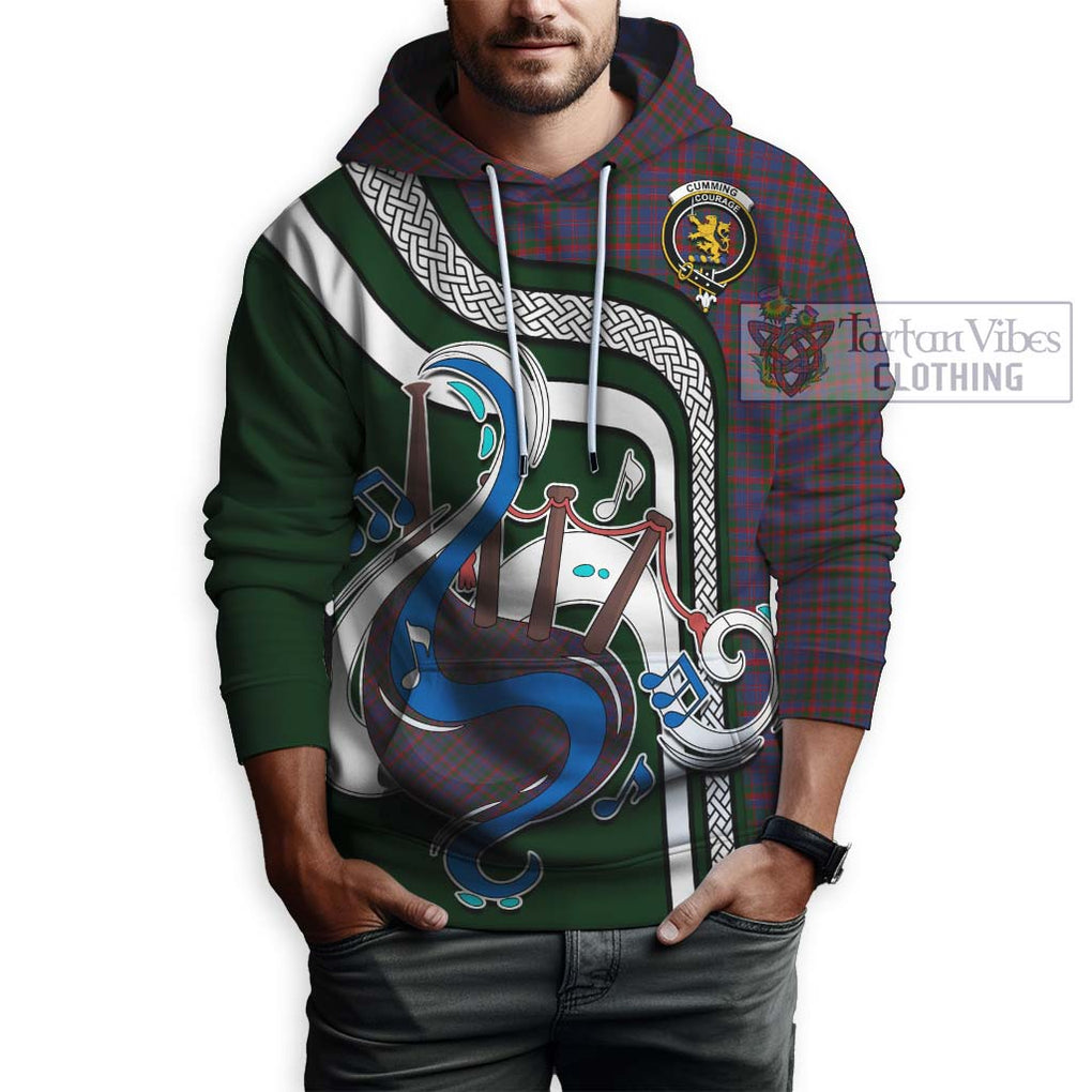 Cumming Tartan Hoodie with Epic Bagpipe Style Zip Hoodie - Tartanvibesclothing Shop