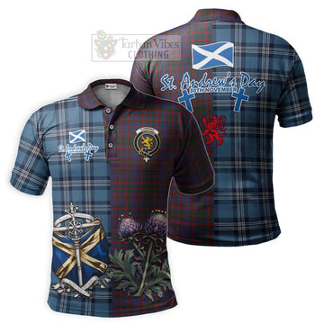 Cumming Tartan Polo Shirt Happy St. Andrew's Day Half Tartan Style