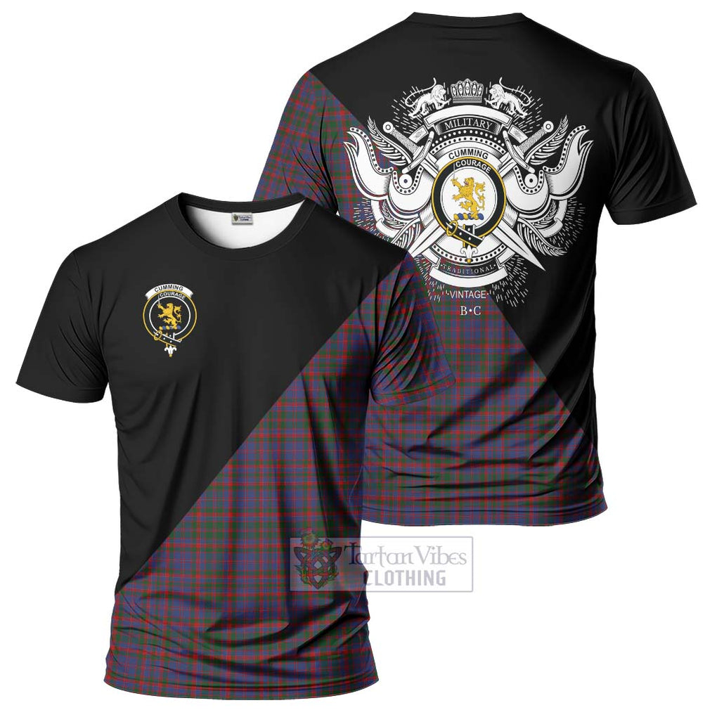 Cumming Tartan T-Shirt with Family Crest and Military Logo Style Kid's Shirt - Tartanvibesclothing Shop