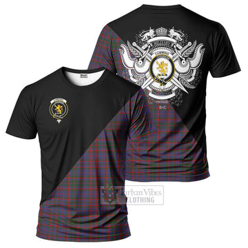 Cumming Tartan T-Shirt with Family Crest and Military Logo Style