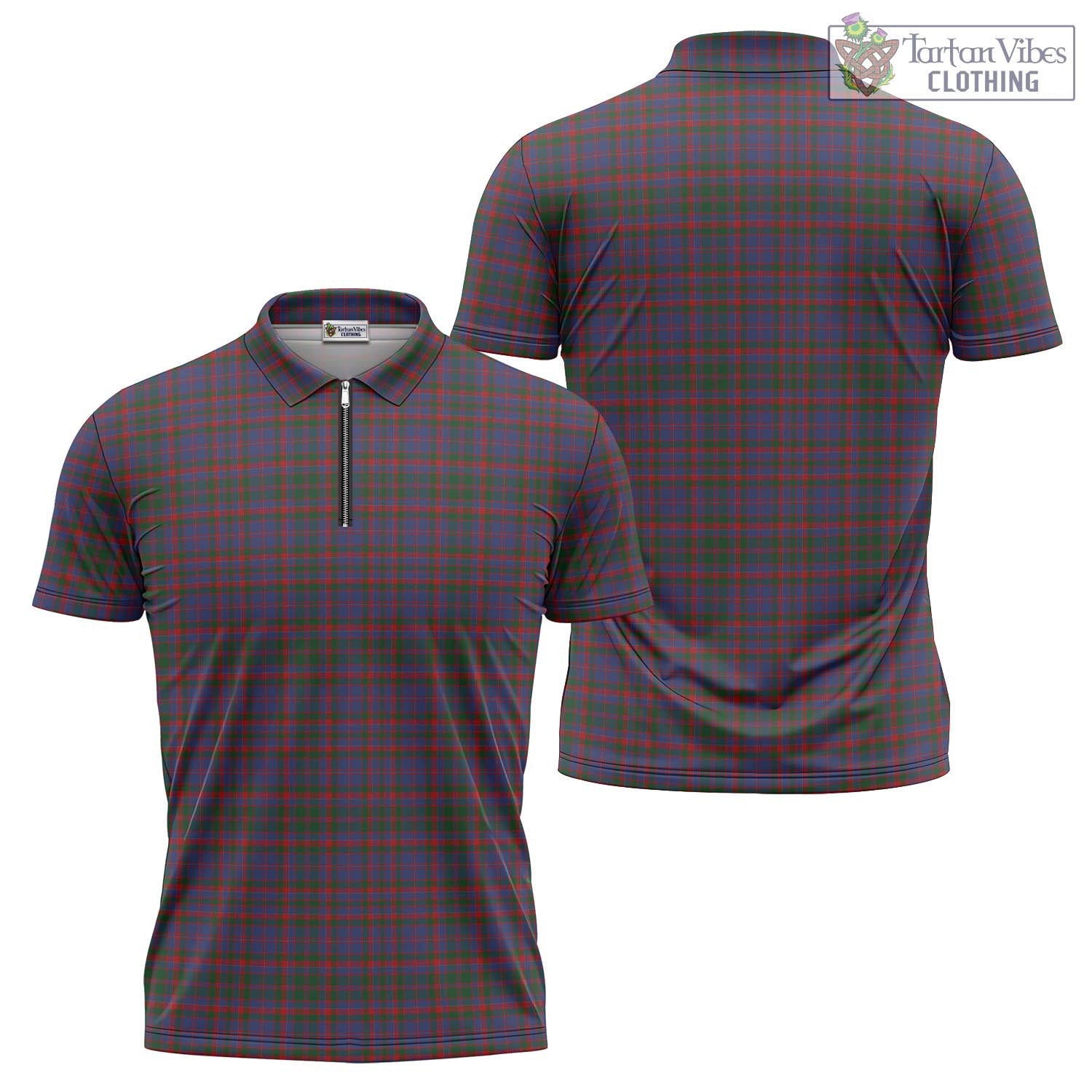 Tartan Vibes Clothing Cumming Tartan Zipper Polo Shirt