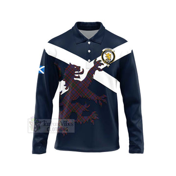 Cumming Tartan Lion Rampant Long Sleeve Polo Shirt  Proudly Display Your Heritage with Alba Gu Brath and Clan Name