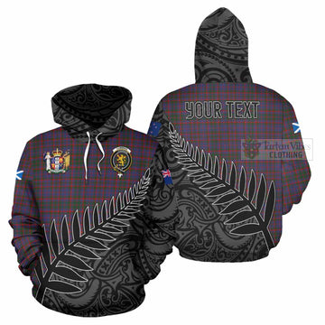 Cumming Crest Tartan Hoodie with New Zealand Silver Fern Half Style