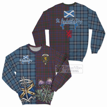 Cumming Tartan Sweatshirt Happy St. Andrew's Day Half Tartan Style