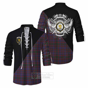 Cumming Tartan Ghillie Kilt Shirt with Family Crest and Military Logo Style