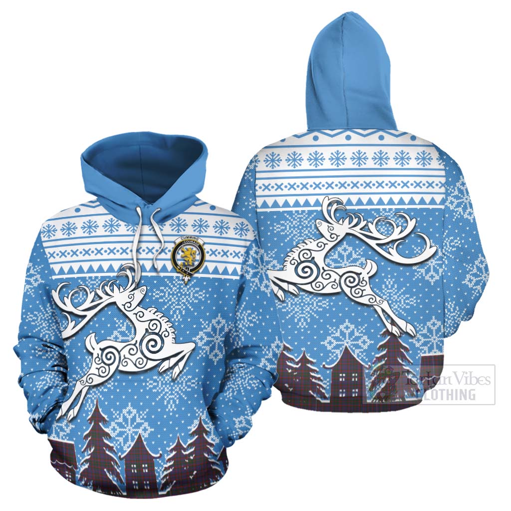 Tartan Vibes Clothing Cumming Clan Christmas Hoodie Celtic Reindeer Style