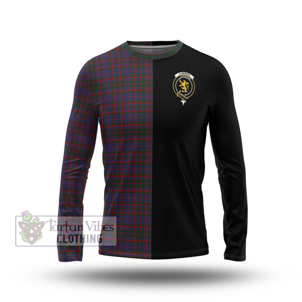 Cumming Tartan Long Sleeve T-Shirt with Family Crest and Half Of Me Style Unisex - Tartanvibesclothing Shop