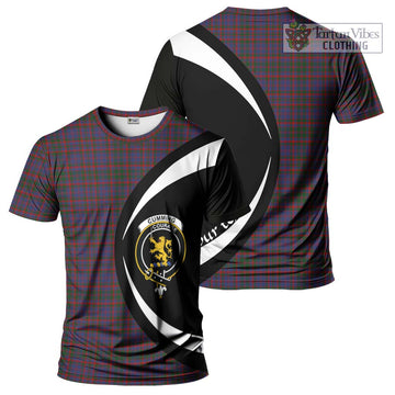 Cumming Tartan T-Shirt with Family Crest Circle Style