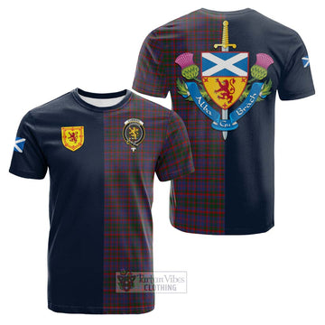 Cumming Tartan Cotton T-shirt with Scottish Lion Royal Arm Half Style