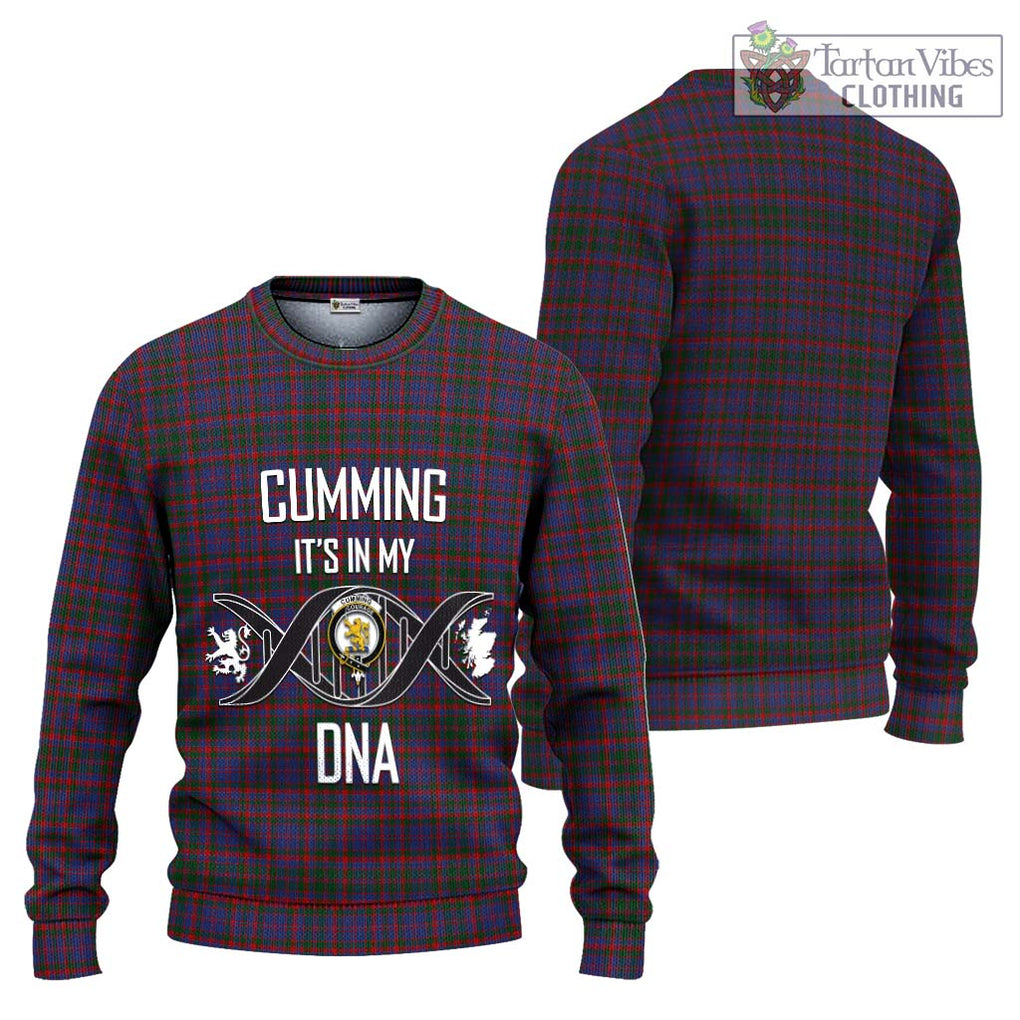 Cumming Tartan Knitted Sweater with Family Crest DNA In Me Style Unisex - Tartanvibesclothing Shop