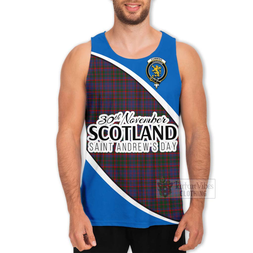 Tartan Vibes Clothing Cumming Family Crest Tartan Men's Tank Top Celebrate Saint Andrew's Day in Style