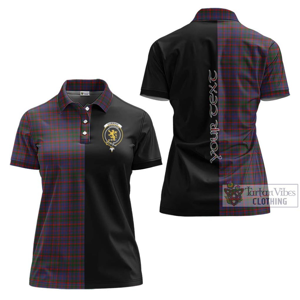 Cumming Tartan Women's Polo Shirt with Family Crest and Half Of Me Style Women - Tartanvibesclothing Shop