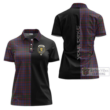 Cumming Tartan Women's Polo Shirt with Family Crest and Half Of Me Style