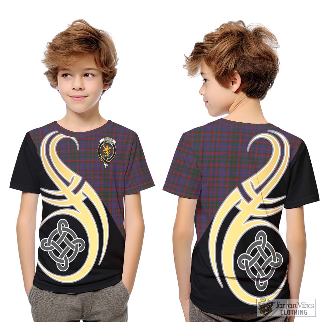 Cumming Tartan Kid T-Shirt with Family Crest and Celtic Symbol Style Youth XL Size14 - Tartan Vibes Clothing