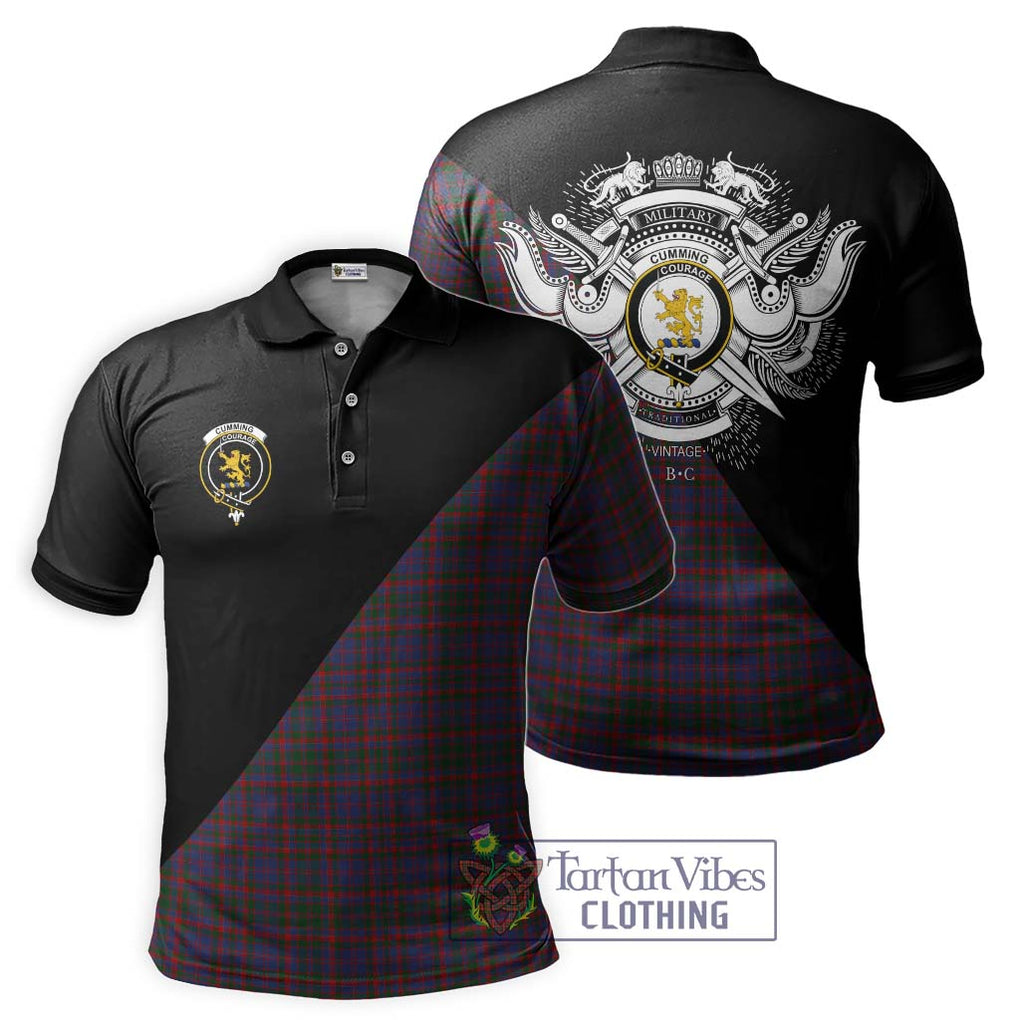 Cumming Tartan Polo Shirt with Family Crest and Military Logo Style Kid - Tartanvibesclothing Shop