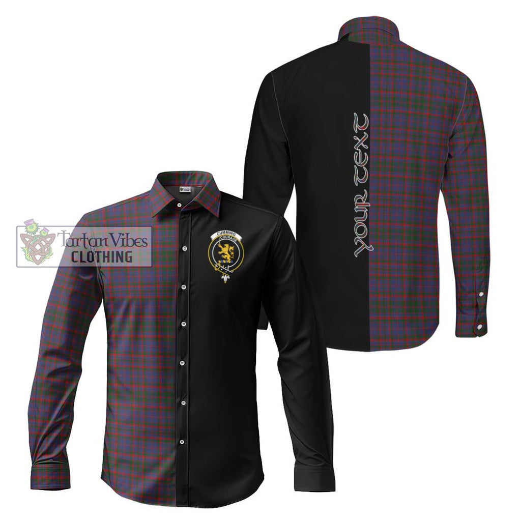 Cumming Tartan Long Sleeve Button Shirt with Family Crest and Half Of Me Style Men's Shirt S - Tartanvibesclothing Shop