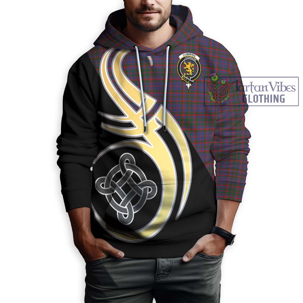 Cumming Tartan Hoodie with Family Crest and Celtic Symbol Style Zip Hoodie - Tartan Vibes Clothing