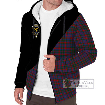 Cumming Tartan Sherpa Hoodie with Family Crest and Military Logo Style