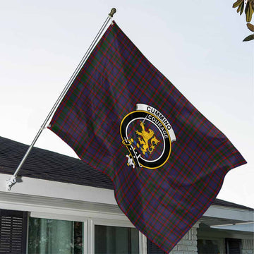 Cumming Tartan House Flag with Family Crest