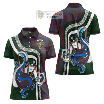 Cumming Tartan Women's Polo Shirt with Epic Bagpipe Style