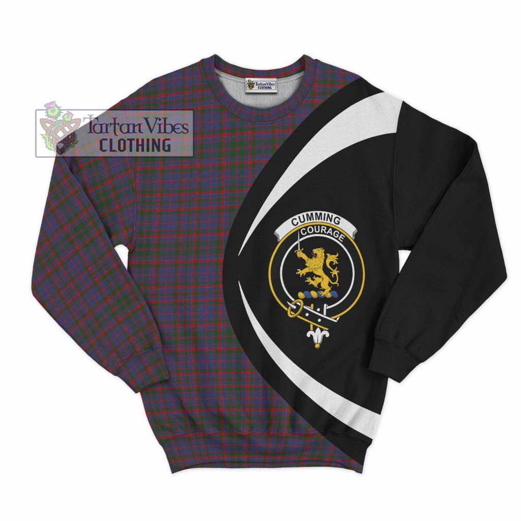 Cumming Tartan Sweatshirt with Family Crest Circle Style Unisex - Tartan Vibes Clothing