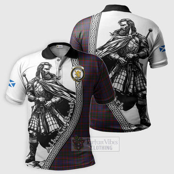 Cumming Tartan Clan Crest Polo Shirt with Highlander Warrior Celtic Style