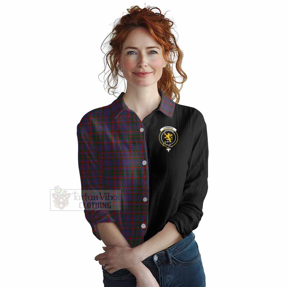 Tartan Vibes Clothing Cumming Tartan Women's Casual Shirt with Family Crest and Half Of Me Style