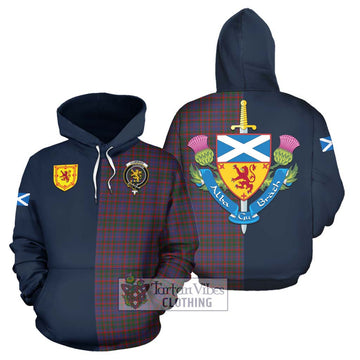 Cumming Tartan Hoodie Alba with Scottish Lion Royal Arm Half Style